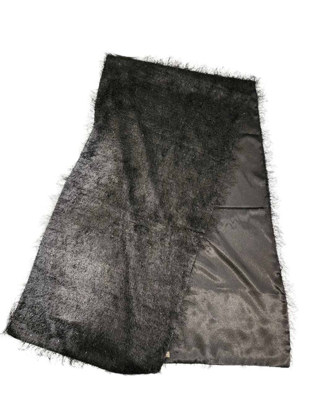 Valerie Stevens Black Fuzzy Wrap Scarf Shawl